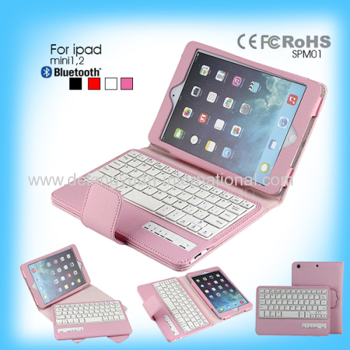 New list colorful case bluetooth keyboard leather case for Popular Ipad Mini 1 2