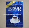 Blue Aluminum Layer Laminated Stand Up Zip-Lock Coffee Packaging Bags With Degassing Valve