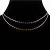 New fashion whited gold plated / yellow gold plated brass plain chain necklace