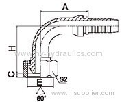 90 degree metric female 60 degree cone seal hydraulic pipe fitting 20691(T)