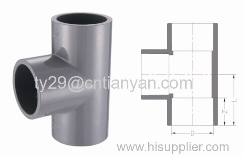 CPVC ASTM SCH80 standard water supply pipe fittings (EQUAL TEE)
