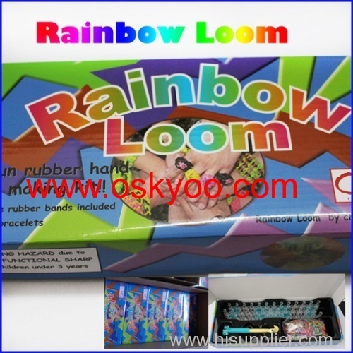 colorful Rainbow Loom bands DIY silicone kits bracelet promotion gifts