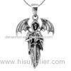 Custom made punk rock 925 sterling silver pendants of Death