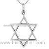 Succinct punk rock silver jewellery pendants of six angle star type for unisex