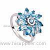 Fashion 6 # 925 Sterling Silver Jewellery Gemstone Ring TP-P001 Rhodium plating