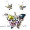 Eco friendly Nagara Multi Color children Butterfly Sterling Silver Initial Charms for party