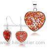 fashion Charm Pendants Murano Glass Jewelry Sets with lampworking Stone