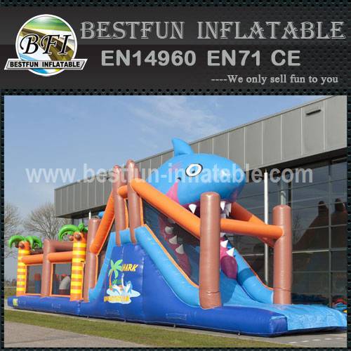 Inflatable shark adventure obstacle sport games