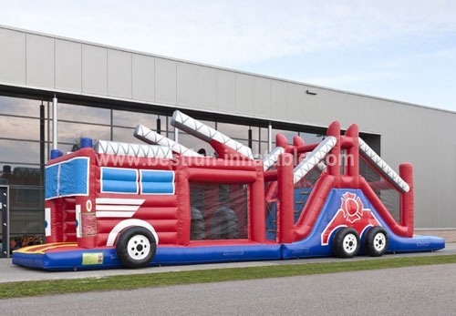 Fire Truck Inflatable Obstacle Course