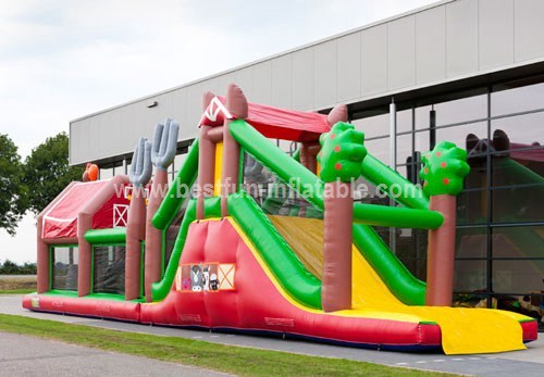 Inflatable farm obstacles bouncer for adult