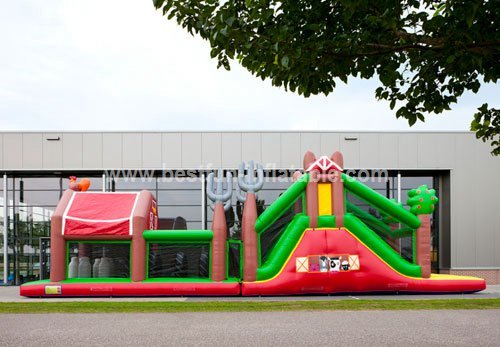 Inflatable farm obstacles bouncer for adult
