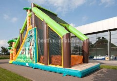 Inflatable jumping obstacle course jungle