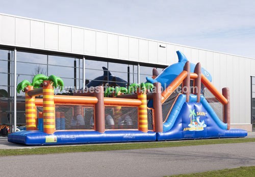 Inflatable shark adventure obstacle sport games