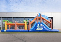 Inflatable shark adventure obstacle sport games
