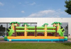 Inflatable wipe out ball obstacle course