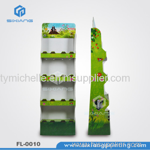 Sixiang Custom Design 4 Color Printing Cardboard Toy Display Shelf