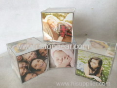 New plastic transparent cubic photo frame