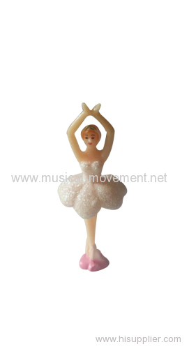 White Shiny Skirt Dancing Ballerina Doll For Paper Jewelry Music Box
