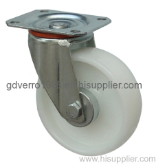 5 inches white PA industrial casters with roller bearing