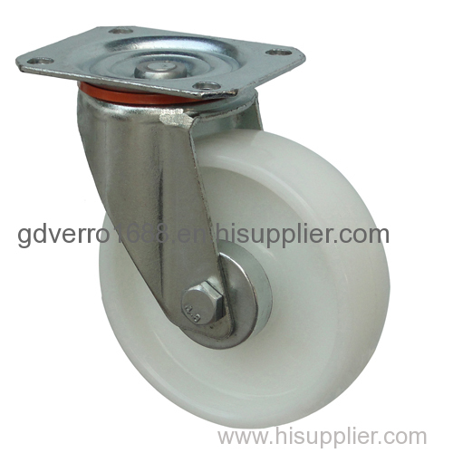 5 inches white PA swivel industrial casters with roller bearing