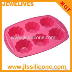 6 cavity daisy flower cupcake molds silicone bakeware moulds