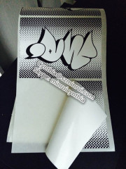 Custom One Color Adhesive Destructible eggshell Vinyl Sticker