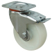 5 inches white PP swivel industrial casters with brake and roller bearing