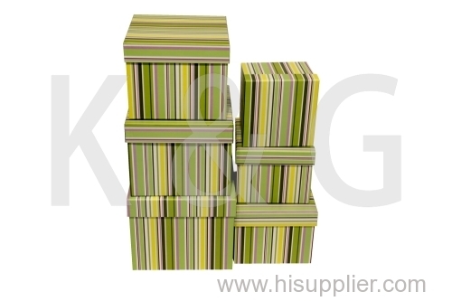 Strips Patterned Square Box Set