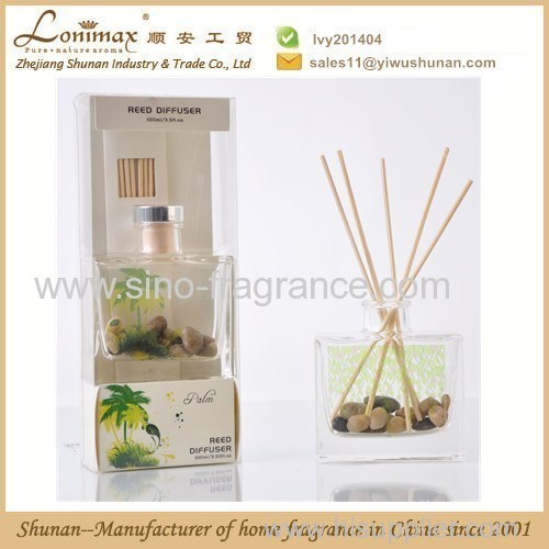 Home fragrance reed diffuser/ reed diffuser with stone in glass bottle