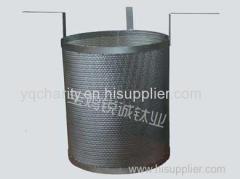 Titanium anode cylinder for sewage disposal