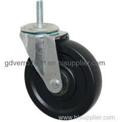 4 inches black nylon industrial casters with stem fitting