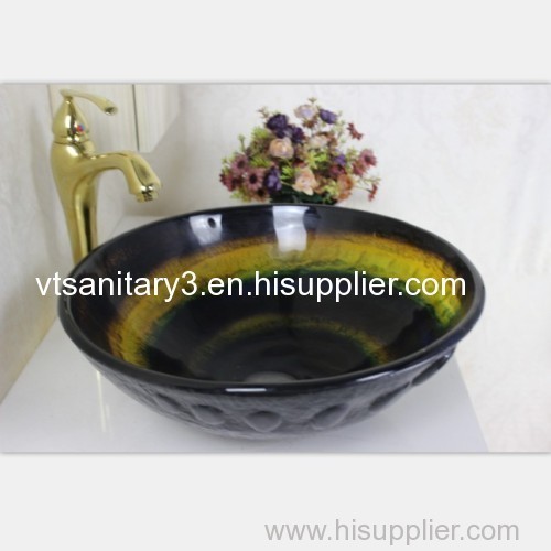 Pedestal glass basin pedestal tempered glass basin vanity