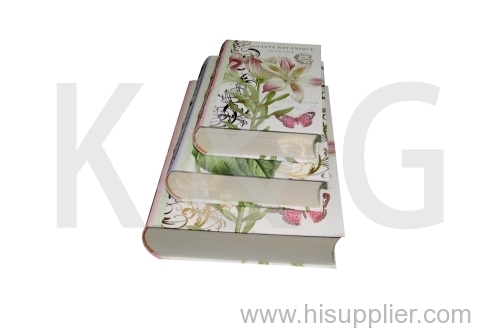 Patterned Book Shape Paper Box Set Flower