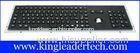 Waterproof black metal industrial keyboard with trackball, function keys and number keypad