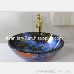 glass basin vanity with stainless steel stand