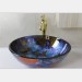 glass basin vanity with stainless steel stand