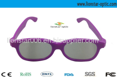 Classic 3d circular polarizer 3d glasses with colorful plastic frame for 3d image