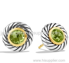 925 silver collection jewelry Color Classics Earrings with Peridot with Gold