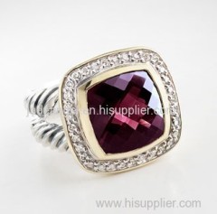 925 Silver Jewelry 11mm Garnet Albion Ring