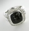 sterling silver ring 11mm black albion ring 925 silver jewelry studded jewelry