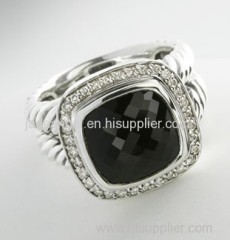 sterling silver ring 11mm black albion ring 925 silver jewelry studded jewelry