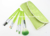 7PCS green facial makeup brushes