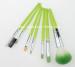 green facial makeup brushes