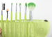 green facial makeup brushes