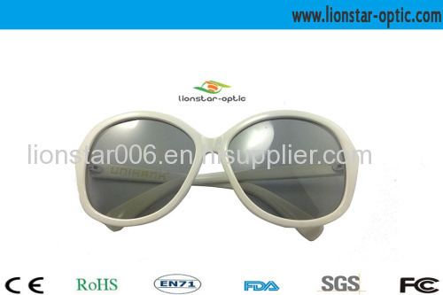 Milk White Frame Circular Polarized 3D Glasses for 3D Cinema and Family TV