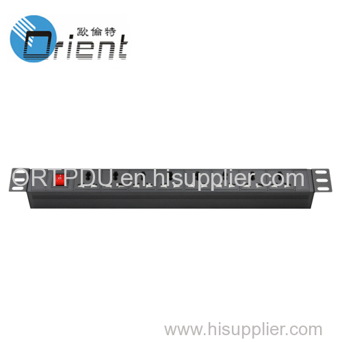 19" Universal switch PDU 1U 8 outlet