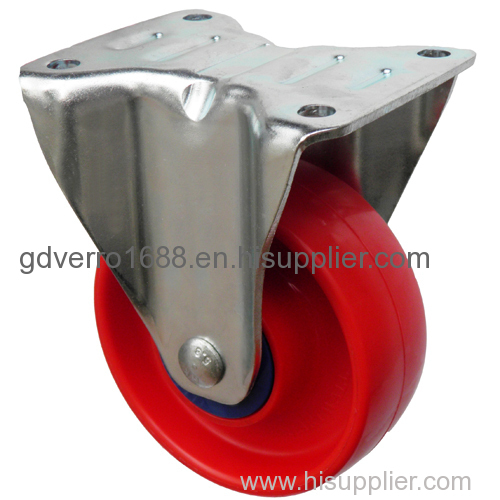 4 inches red PP fixed industrial casters