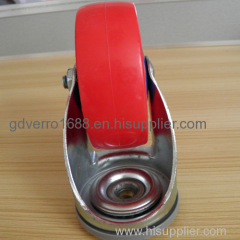 swivel red PP industrial casters with bolt hole fitting