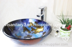 tempered glass vessel sink