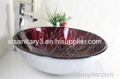 tempered glass bowl foiled glass sink